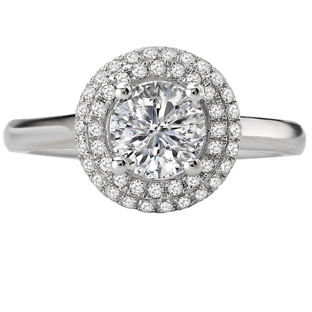 Halo Style Diamond Engagement Ring 14 Karat Gold White 
(Center Stone Not Included)