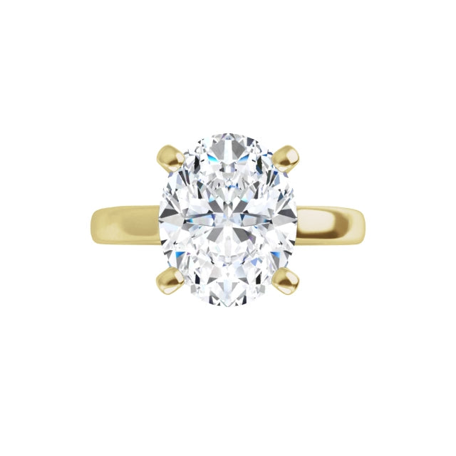 2.0CT Oval Diamond Solitaire 14KT Gold Ring (Center Stone Not Included)